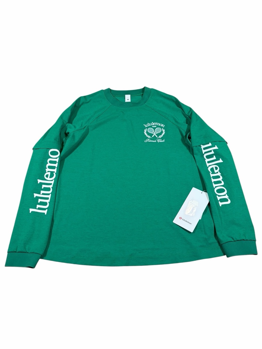 NWT Lululemon Layered Long-Sleeve T-Shirt *Tennis Club (Raceway Green/White) 8